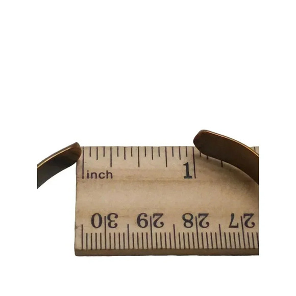 KRISTEN Engraved Open Cuff Brass Bangle Bracelet Gold Tone Vintage Non Magnetic - Picture 6 of 7